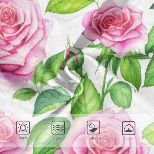 Joisal Cotton Girls Underwear Toddler Watercolor Pink Roses Leaves Little Girl Panties Bright Kids Briefs Undies 2t3