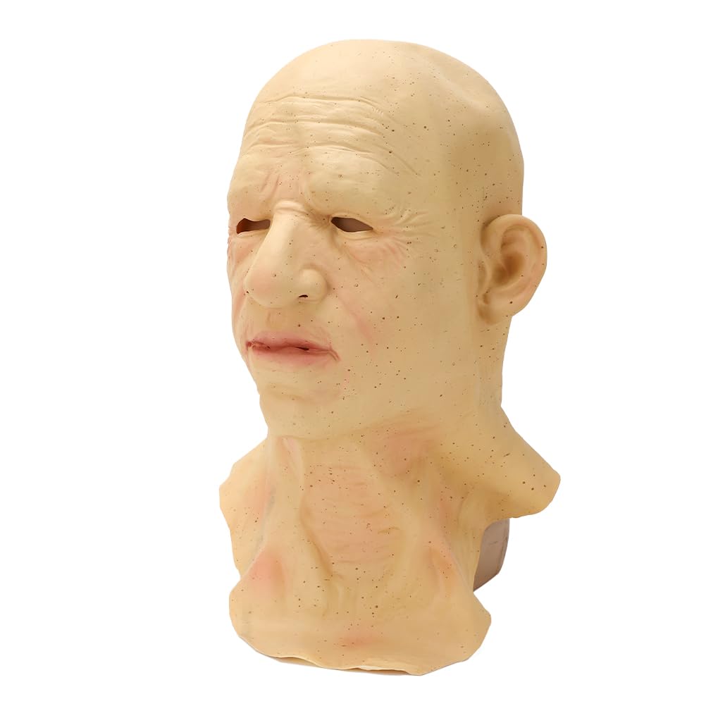 Realistic Old Man Mask Human Face Decorative Halloween Novelty Mask Cosplay Costume Party Latex Full Head Mask - Image 4