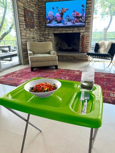 Image of Folding TV Tray Table, Portable, Sturdy, Green (Set of 2)
