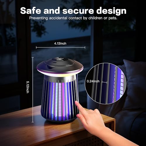Image of 2026 Upgraded Mosquito Killer Lamp, 4200V Electric Bug Zapper for Indoor & Outdoor, Rechargeable LED Night Light - Safe for Baby & Family, Camping, Backyard, Terrace