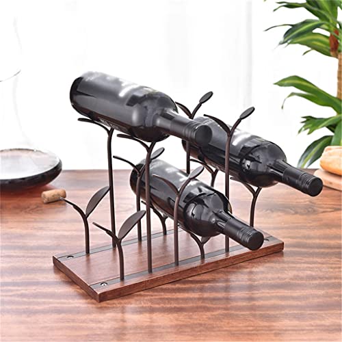 Soporte para Botellas Pequeño de Madera y Metal miniatura 3