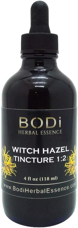 bodi : Witch Hazel Leaf Tincture 1:2 Highest Concentration - Internal External Usage (2 4 oz) (4 oz)