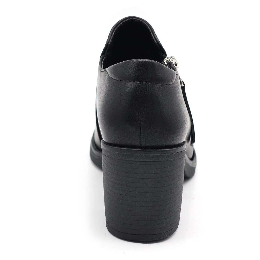 IF Fashion Scarpe da Donna Tacco Medio Grosso Zip Cerniera Pelle Sintetica 9421