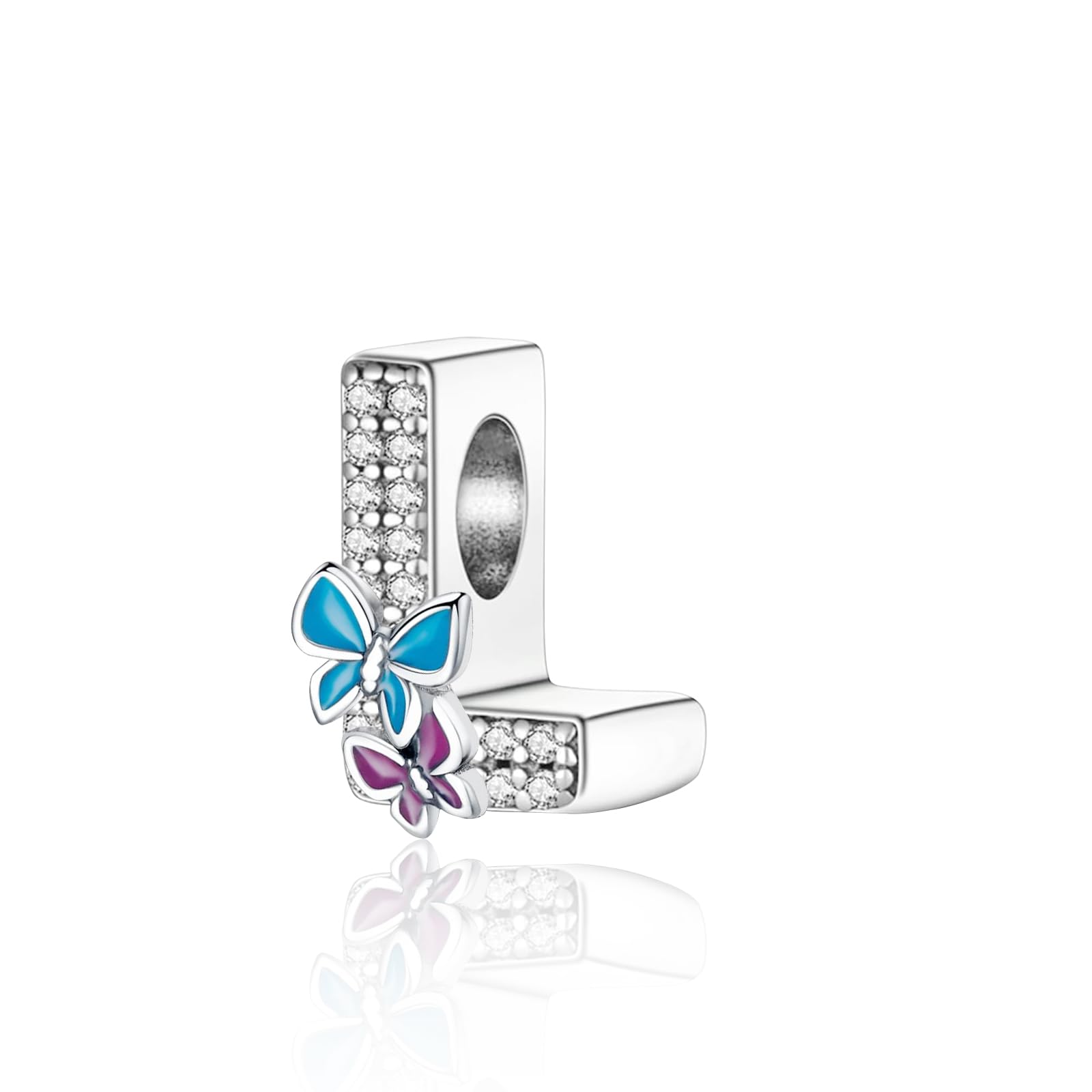 FLUFLO Charm Anhänger Damen Buchstabe A-Z für Armband 925 Sterling Silber Charms Beads passend für Pandora Armband und Halskette, Kompatibel mit Europäischen Armbänder für Frauen Mädchen XAD
