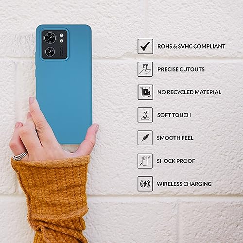 Image of SPRIG Compatible with Moto Edge 40 Premium SilkTone (Liquid Silicone) Back Cover Drop Tested Shock Proof Mobile Case for Men, Women, Boys and Girls with Camera Protection (Navy Blue)