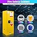 25 Gallon Hazardous Storage Cabinet, 21x 21x 38 in Galvanized Steel Flammable Storage Cabinet w/Adjustable Shelf, Explosion-Proof Safety Cabinet, for Commercial Industrial Garage Use, Yellow