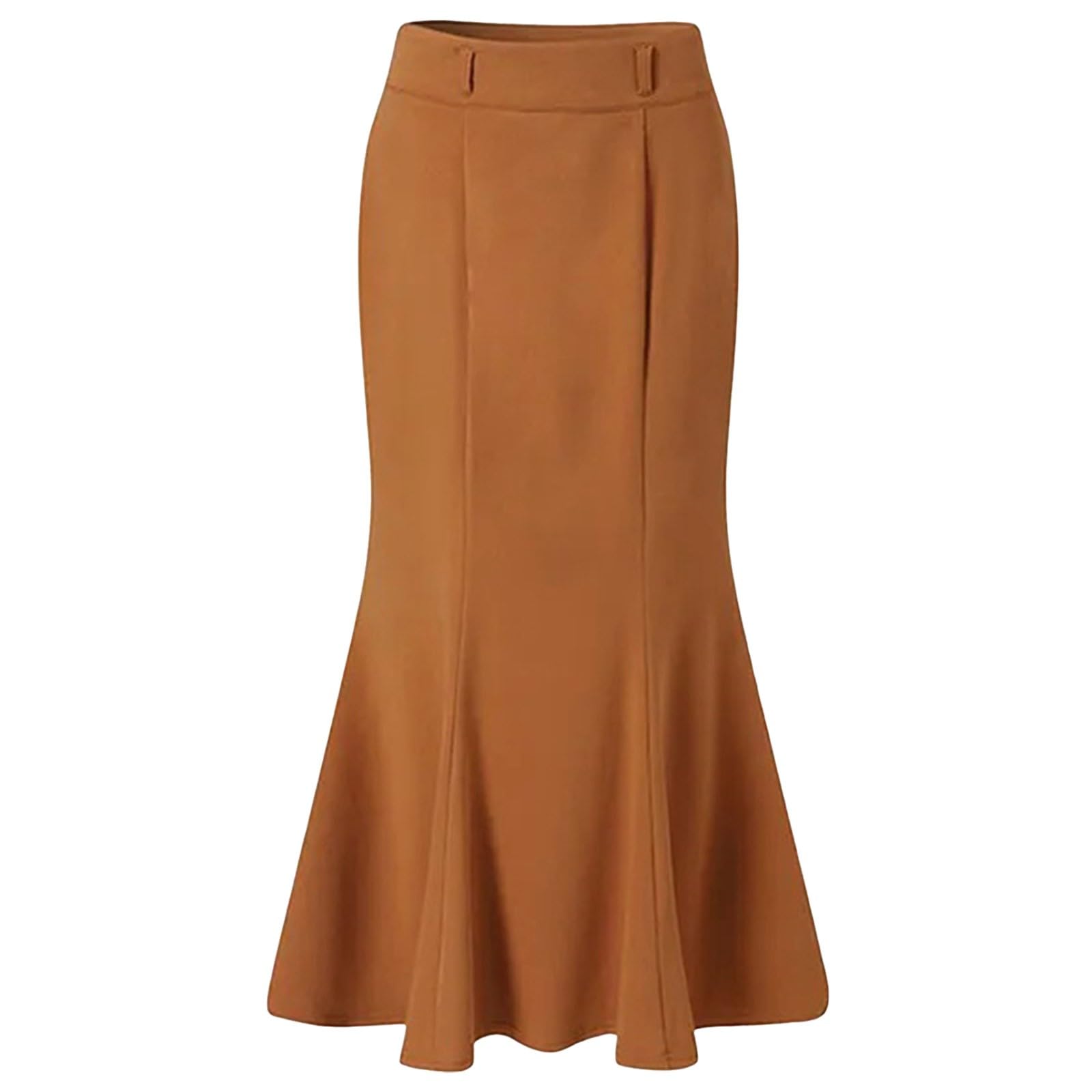 Womens High Waist Vintage Western Pencil Bodycon Skirt Business Casual Work Bodycon Fishtail Ruffle Flowy Maxi Skirts