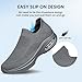 Mens Slip On Walking Shoes Non Slip Running Shoes Tennis Casual Lightweight Breathable Fashion Sneakers Zapatos de Hombre Grey Size 10