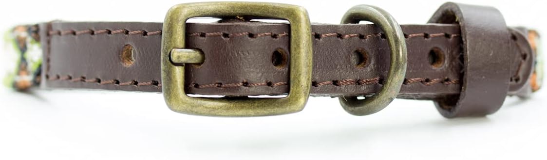 Otomi Small Leather Collar (1/2" S, Brown Leather)
