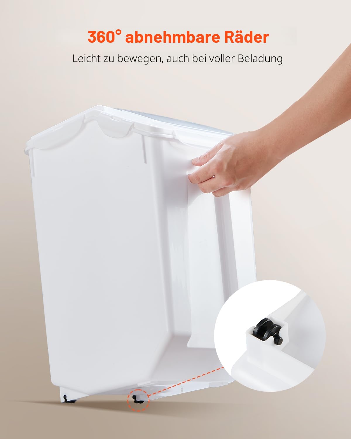 VEVOR Reis-Aufbewahrungsbehälter Vorratsdosen Hundefutterspender 4 Stk. 2 x 15 L / /20 L x 2 Behälter für Küchenzutaten Getreide Müsli, Tierfutterbehälter mit Rädern Messbecher luftdichter Deckel