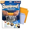 ShamWow Original Super Absorbent Multi-Purpose Cleaning Shammy Chamois Towel Cloth – Holds 10X its Weight in Liquid – Machine Washable – Will Not Scratch (4 Pack: 2 Large Orange & 2 Small Blue).