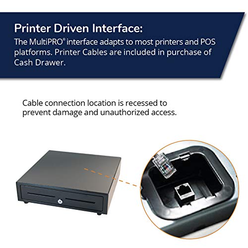 Apg Standard- Duty 16” Electronic Point Of Sale Cash Drawer | Vasario Series Vb320-1-Bl1616 | With Cd-101A Cable | Printer Compatible | Plastic Till With 5 Bill/ 5 Coin Compartments | Black #TOP5