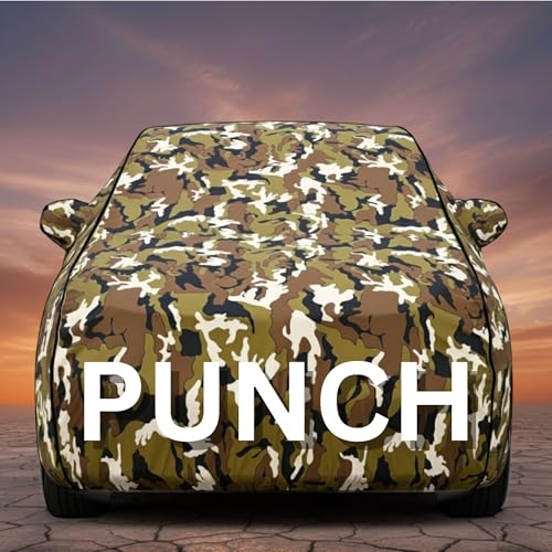 Image of Premium Jungle Series 100% Waterproof Car Body Cover for Punch Cover (All Models) with Mirror Pockets | Triple Stitched, Elastic, Custom Fit, Heat Resistant, Anti-Dust, All-Weather Cover