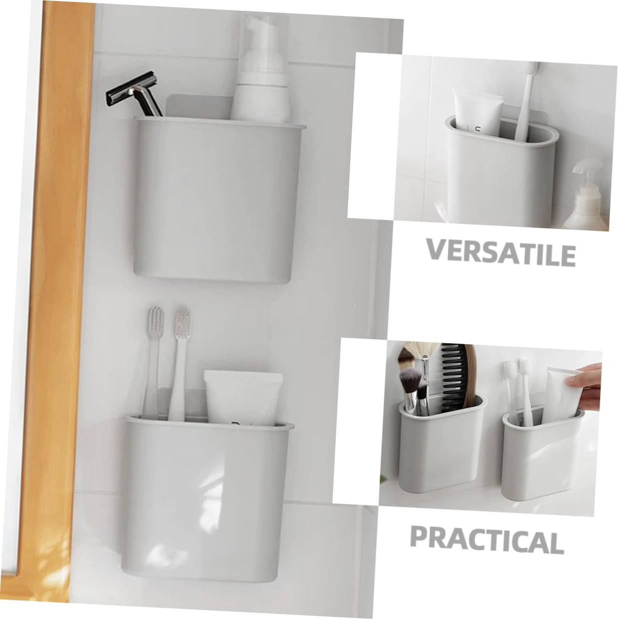 Cabilock 5 Series Soporte para Cepillos De Ganchos para El Baño Organizadores Dispensador De Pared Organizador De Baño De Montaje En Pared El Plastico 2 Piezas X 5
