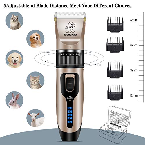Dog Clippers, Professional Dog Grooming Kit, Cordless Dog Grooming Clippers for Thick Coats, Dog Hair Trimmer, Low Noise… - Image 7