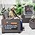 ASJMR 10 Pieces Patio Furniture Set with 2 Swivel Chairs Patio Furniture Outdoor Sectional Sofas with 55000 Gas Fire Pit Patio Conversation Set w/7 Cushions-Gary