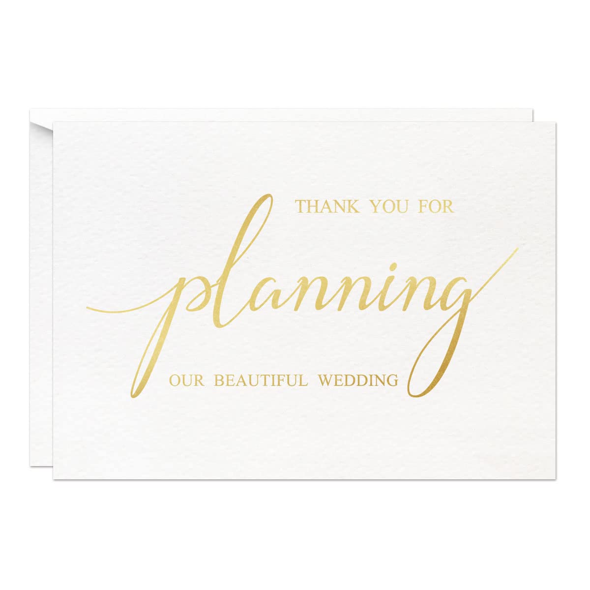 MAGJUCHE Planner Wedding Vendor Thank You Card, Gold Foil Thank You For Planning Special Day Card