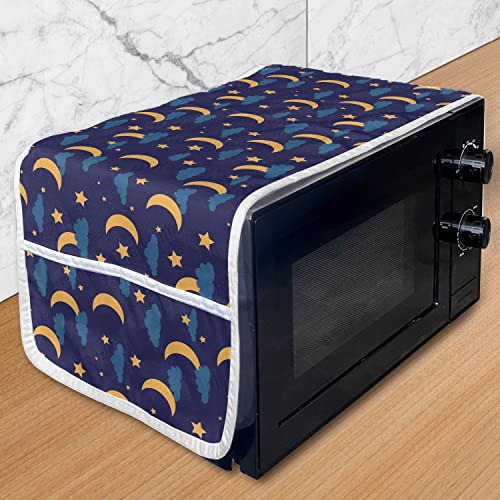 Ambesonne Geometric Washing Machine Organizer, Abstract Illustration Along Monochrome Triangles in Different Size, Anti-slip Fabric Cover for Washers and Dryers, 47" x 18.5", Champagne and Night Blue