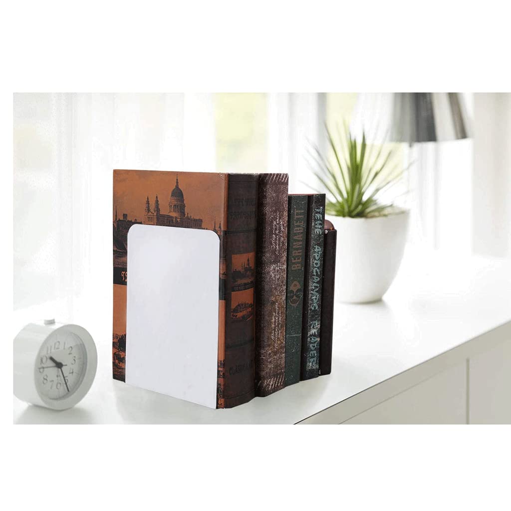 Buchstützen rutschfeste Metall-Buchstützen, weiße Buchstützen, robust, für Regale, Dekoration, Heimbüro, einzigartige Schwarze Buchstützen, Bücherregal-Dekoration