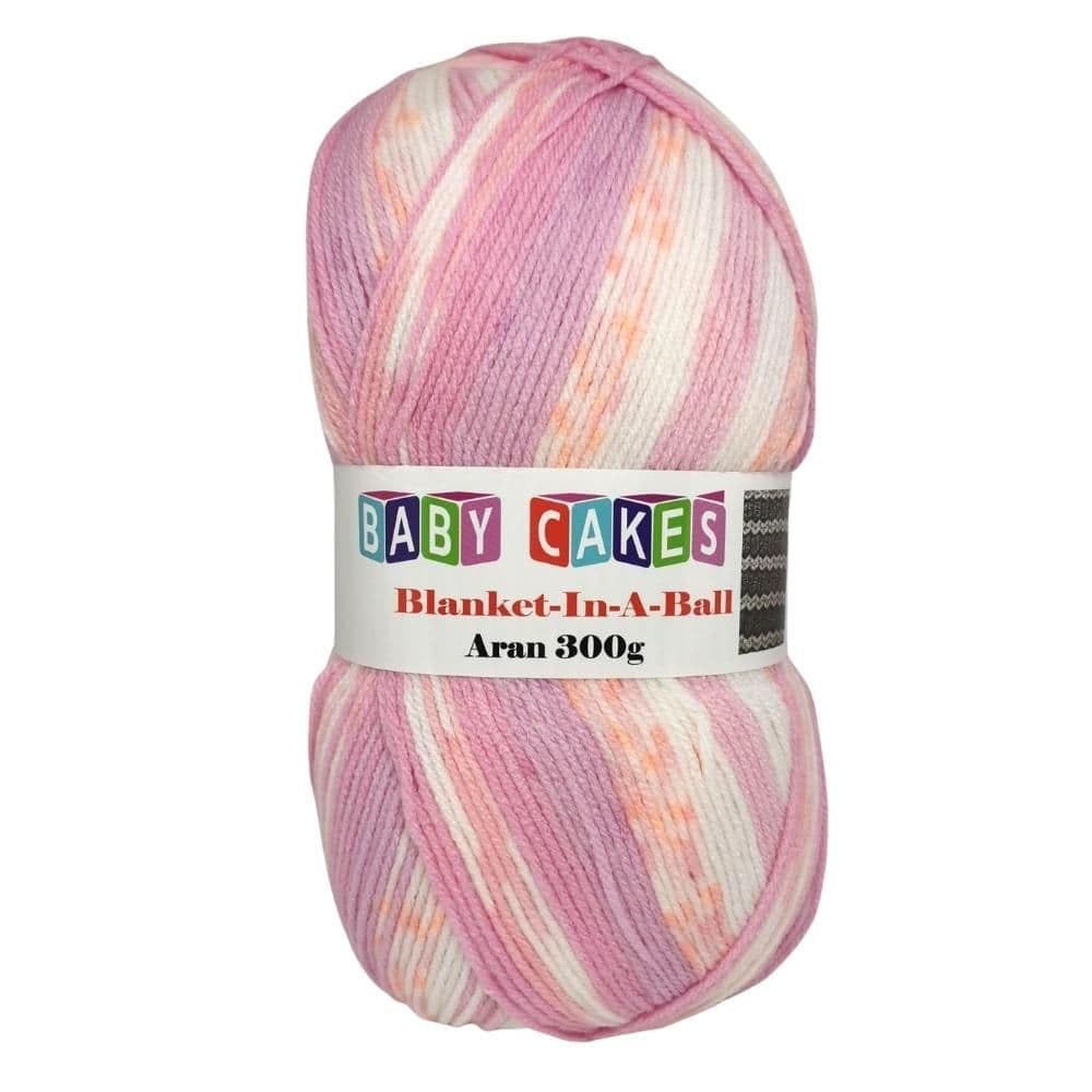 WoolCraft Baby Cakes Blanket in a Ball Aran Knitting & Crochet Yarn, Available in a Selection of Variegated Colours, 100% Acrylic, 636 Metres, 300g Balls, Pack of 10, Candy โ image 1