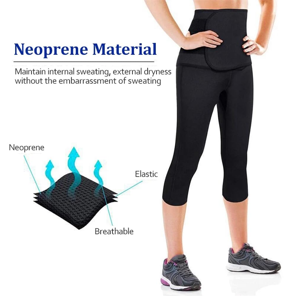 Sauna Sudore Capris Vita Alta Shapewear Leggings con Vita Trainer Perdita di Peso per Le Donne Palestra Allenamento Esercizio