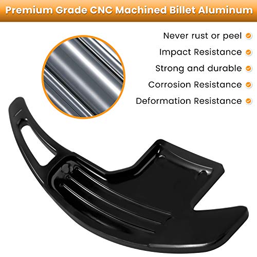 Image of Steering Wheel Shift Paddle Extended Shifter Trim Cover for Ford Mustang 2015 2016 2017 2018 2019 2020 2021 2022 2023 Interior Decoration Accessories Aluminum Alloy (Black 2PCS)