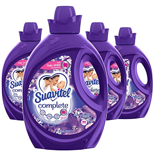 Suavitel – US07026A SUAVITEL Fabric Softener, Complete, Soothing Lavender, 356 Loads Total, Laundry Supplies, Long Lasting, 105 Oz Bottle (Pack of 4) (US06526A)
