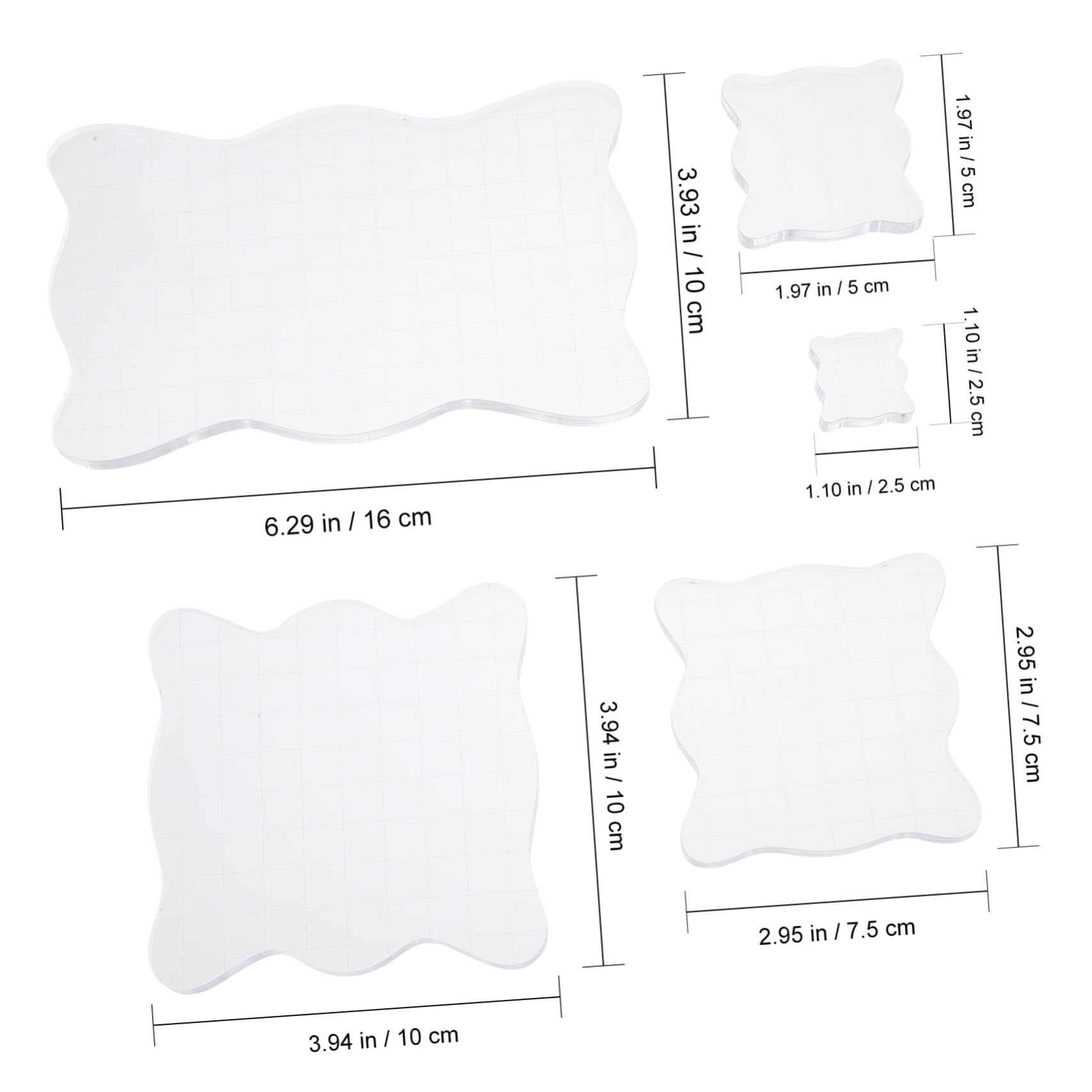 MUELODSIC 5Pcs Acrylic Stamp Blocks Transparent DIY Stamp Handles for Crafting Durable and Comfortable for Scrapbooking Card Making and Invitations