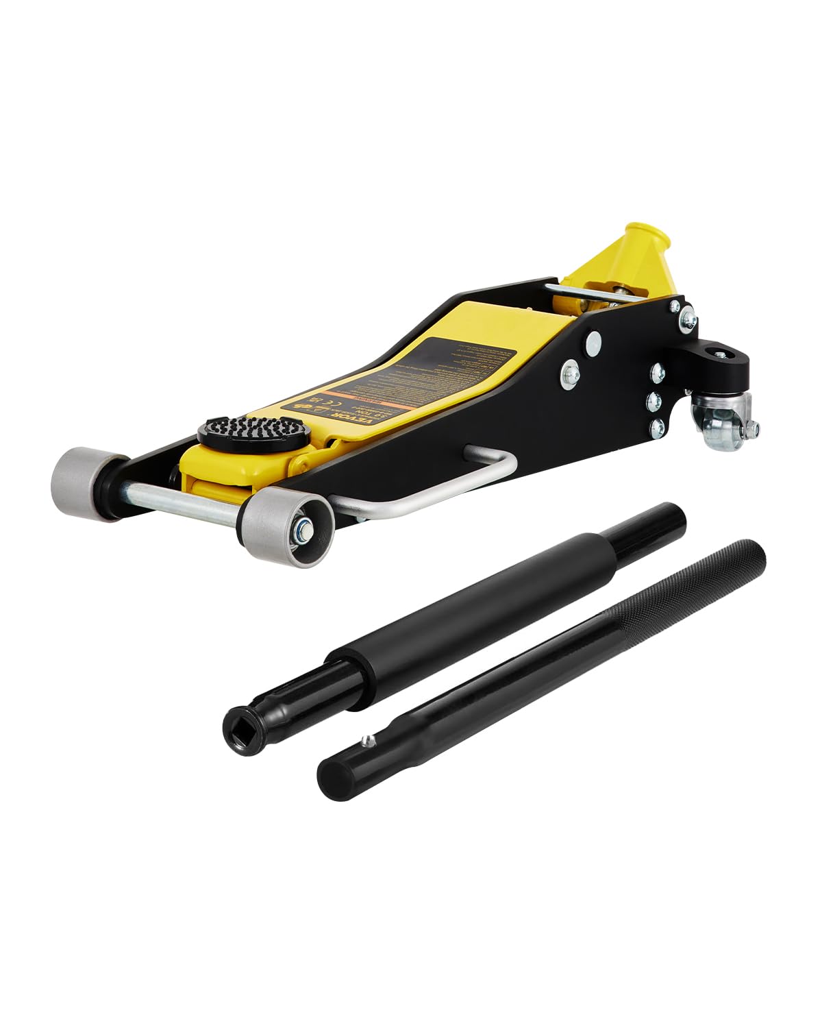 VEVOR Martinetto Idraulico con Ruote in Acciaio Capacità di Sollevamento Max. 3 Tonnellate per Riparazione Auto Barca Veicolo, Sollevatore con Ruote Altezza Regolabile tra 90-500mm da Auto Camion