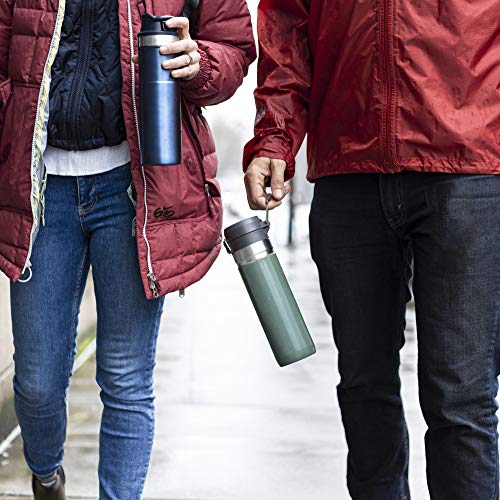 Image of Stanley Quick Flip GO Water Bottle 24 oz | Push Button Lid | Leakproof and Packable for Travel and Sports | Insulated Stainless Steel | BPA-Free | Matte Black