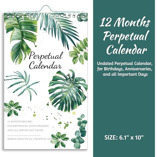 Calendário perpétuo de aniversários/aniversários, verde