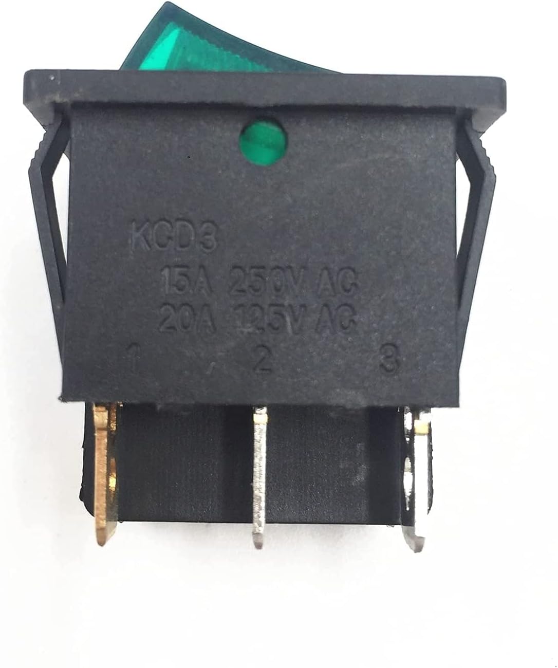 1pc KCD3 Double Boat Rocker Switch Toggle 6 Pin On-Off 20A 125VAC(Color:Red Green) (Color : Red Green)