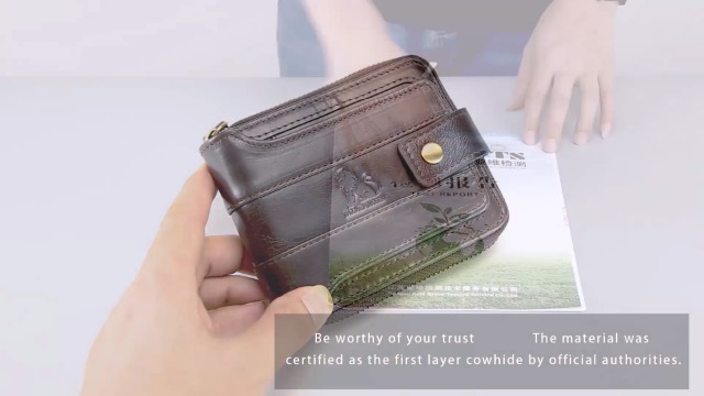 Amazon.com: LAOSHIZI Zipper Wallets for Men Genuine leather Zip