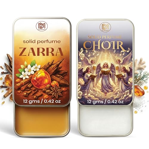 Image of Dr.Mashur Solid Perfume |zarra&Choir Alcohol Free Wax Perfume Balm, Long Lasting | Pocket Tin 12g, Pack Of 2| Non Greasy Smooth Glide, Travel Friendly Men And Women