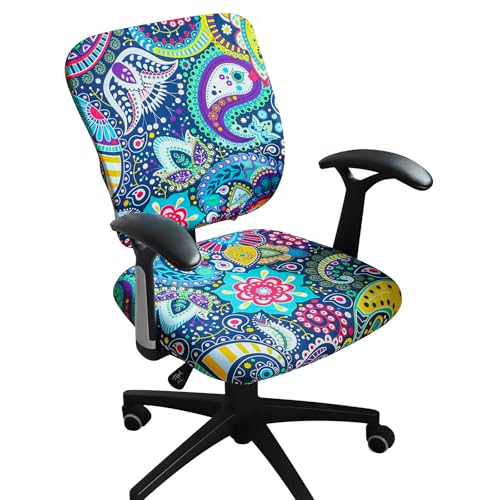 Image of FORCHEER Desk Chair Cover, Stretch Office Chair Covers Two Piece for Split Office Chair Stretchable