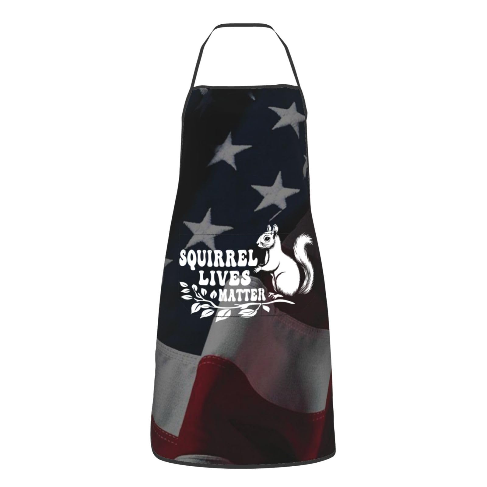nopicsn Squirrel Lives Matter Apron for cooking with Pockets Women Men Kitchen Chef Funny Aprons