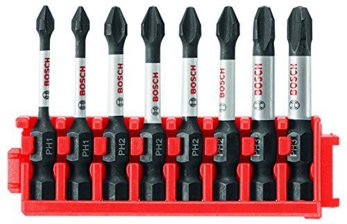 Image of BOSCH CCSPHV208 8-Piece Assorted Set 2 In. Impact Tough Phillips Power Bits with Clip for Custom Case System