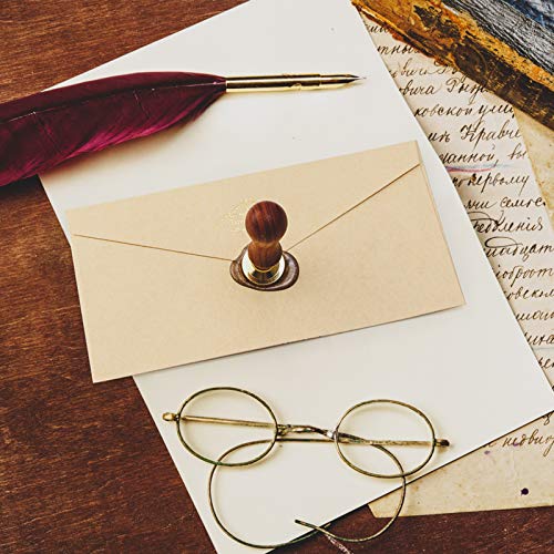 Chrider Wax Seal Stamp Set, 6 Pieces Sealing Wax Stamps, Wax Stamp Seal Kit for Invitations, Envelopes, Wine Packaging, Greeting Cards, Gift Box Set with Brass Color Head & Wooden Handle