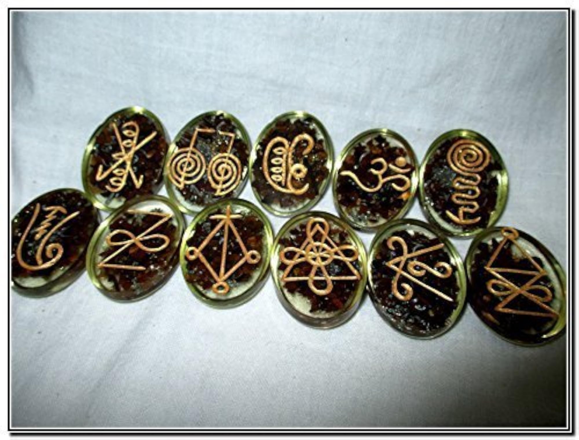 Jet Tiger Karuna Orgone Oval Set for Chakra Balancing