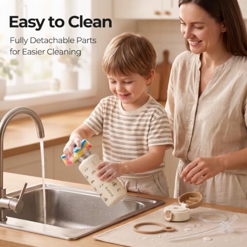 Evorie Botella de Agua para Niños de Acero Inoxidable Aislada de 13 oz con Pajilla, Edades 3+ miniatura 4