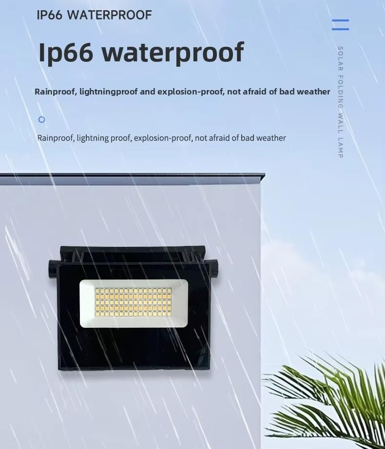 Image of kh Foldable Portable Outdoor Solar LED Wall Light with Remote Control Waterproof IP65, Energy Saving & Eco Friendly, Warm White Solar Flood Garden Light (106 LED)
