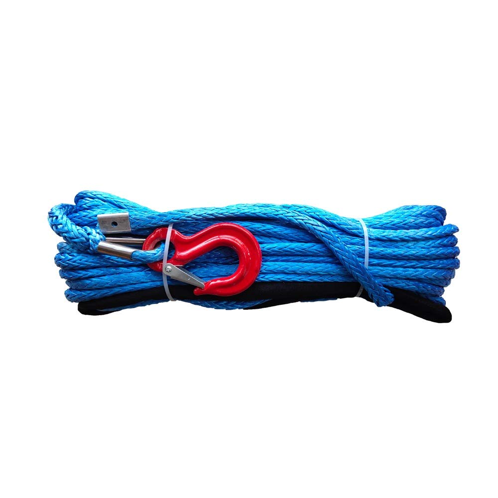 Mthckxjbsuz Blu Winch Rope, 8Mm X 30M Synthetic Winch Cable Rope For Atv/Utv Yellow Towing Ropes With Hook