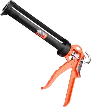 HARDEN 9-Inch Caulking Gun, 101 Thrust Ratio, Heavy Duty Caulk Gun with Smooth Pressure Rod, Steel Frame Professional for Silicone, Latex & Acrylic Sealants, Windows, Doors & Bathroom Sealing