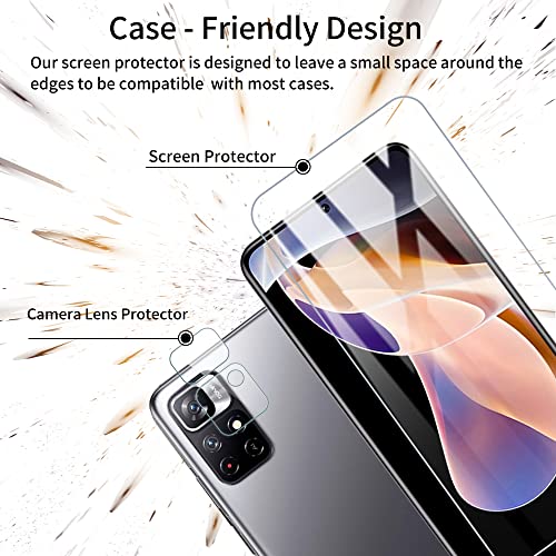 PaceBid 2 Pack Screen Protectors + 2 Pack Camera Tempered Glass Compatible with Xiaomi Redmi Note 11 Pro - Image 4