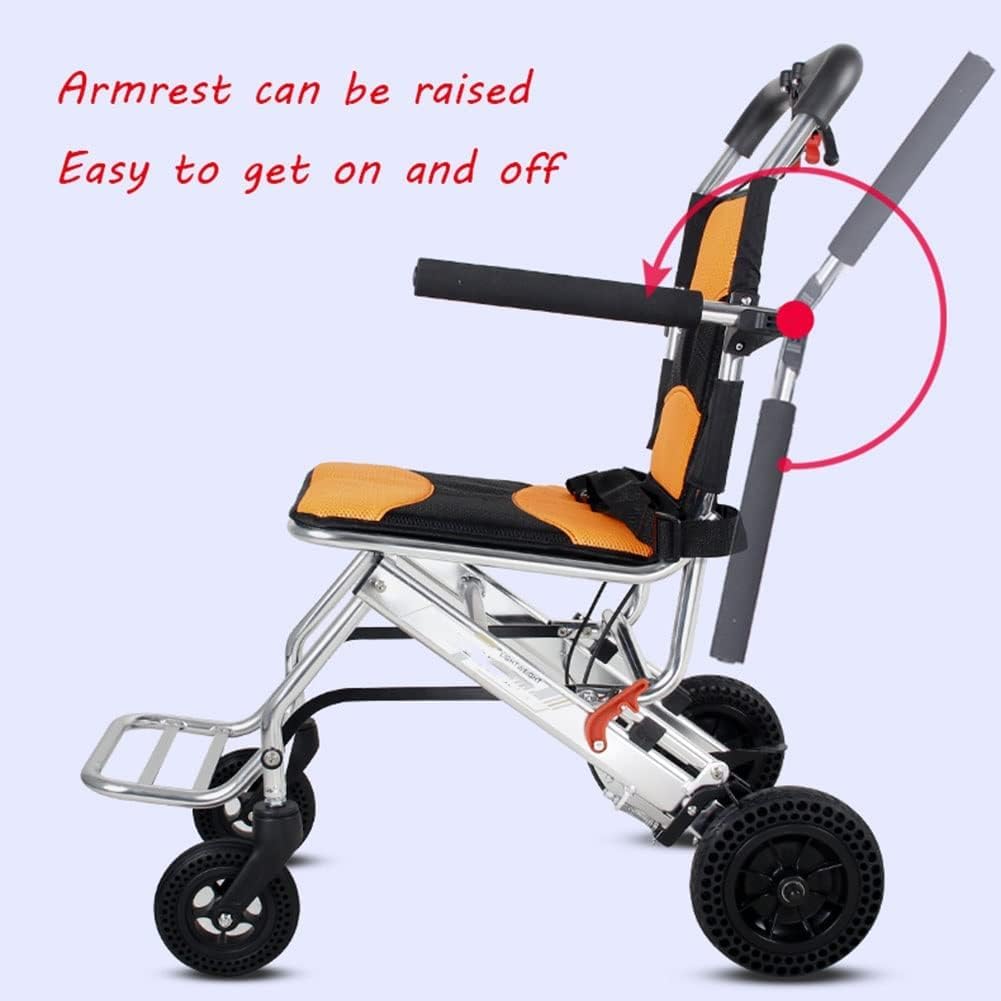 SYALEO Silla de Ruedas Plegable Ultraligera, Silla de Ruedas de Transporte portátil, Peso de Solo 18 Libras, Silla de Ruedas de Viaje Ligera de Aluminio para Personas Mayores