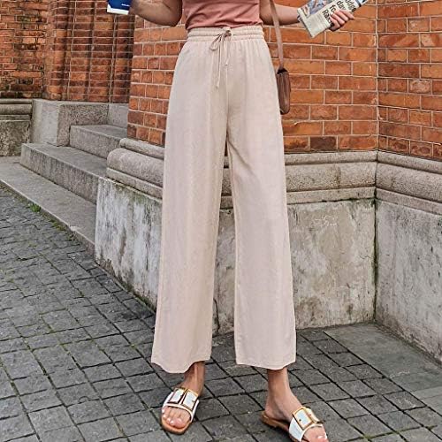 Linen Trousers Summer Pants Women's Lightweight Summer Pants Women's Fashion Basic Cotton Pants