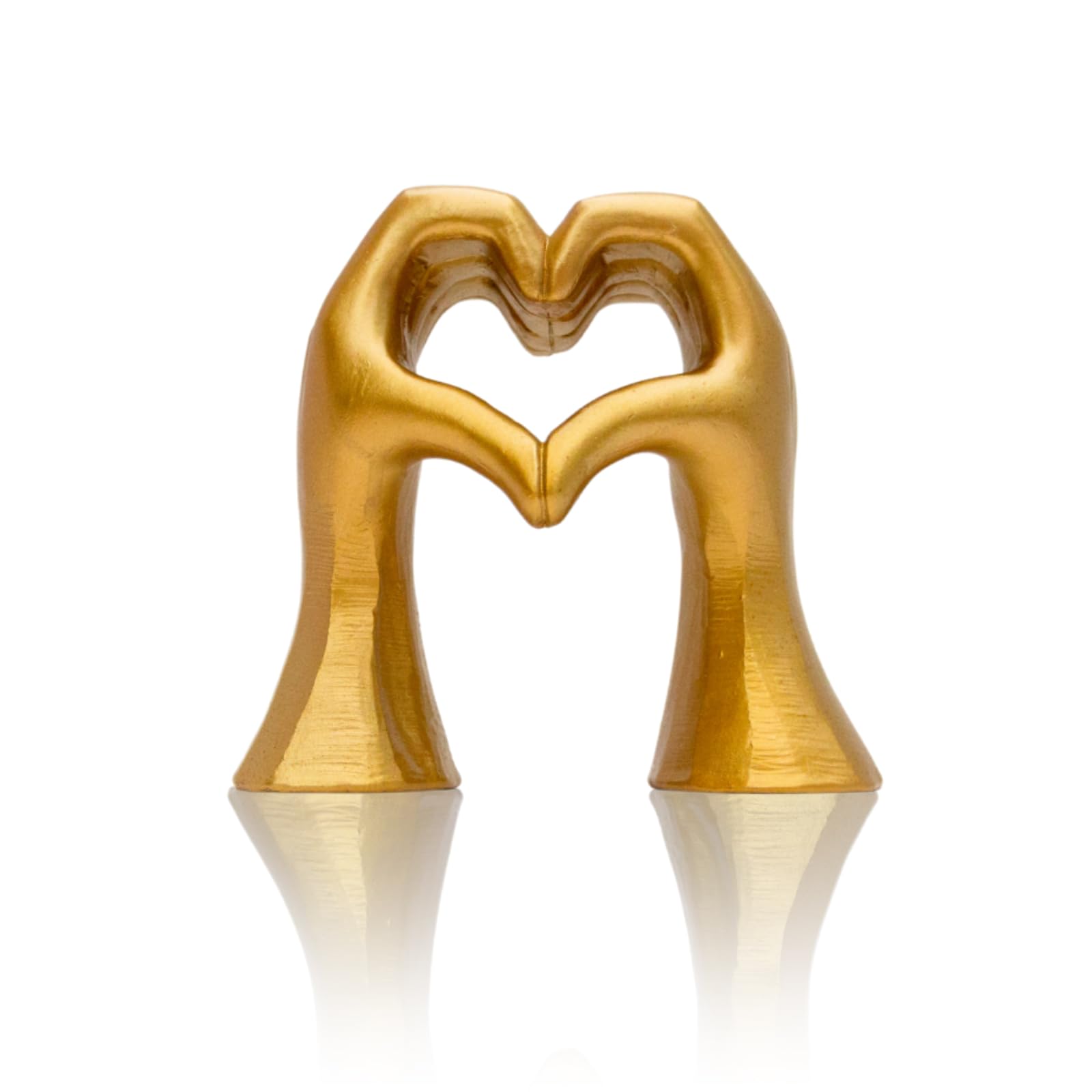Escultura de manos de corazón para decoración de sala de estar, estatua estética de amor dorado para decoraciones de boda, regalos de despedida de soltera y regalos de cumpleaños