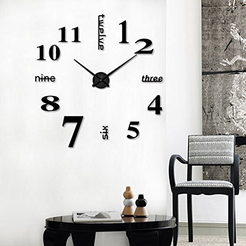 De Design Wand Uhr Wohnzimmer Wanduhr Spiegel Wandtattoo Deko Xxl 3d Stylisch
