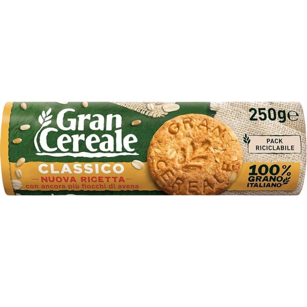 Italian Gourmet Getreidekekse Klassik 24 x 250g 6kg Großpackung mit Polpa | 6kg Keks-Vorrat in 24 Packungen – klassische Getreidevariante für Frühstück, Kaffeepause, Büro und Veranstaltungen