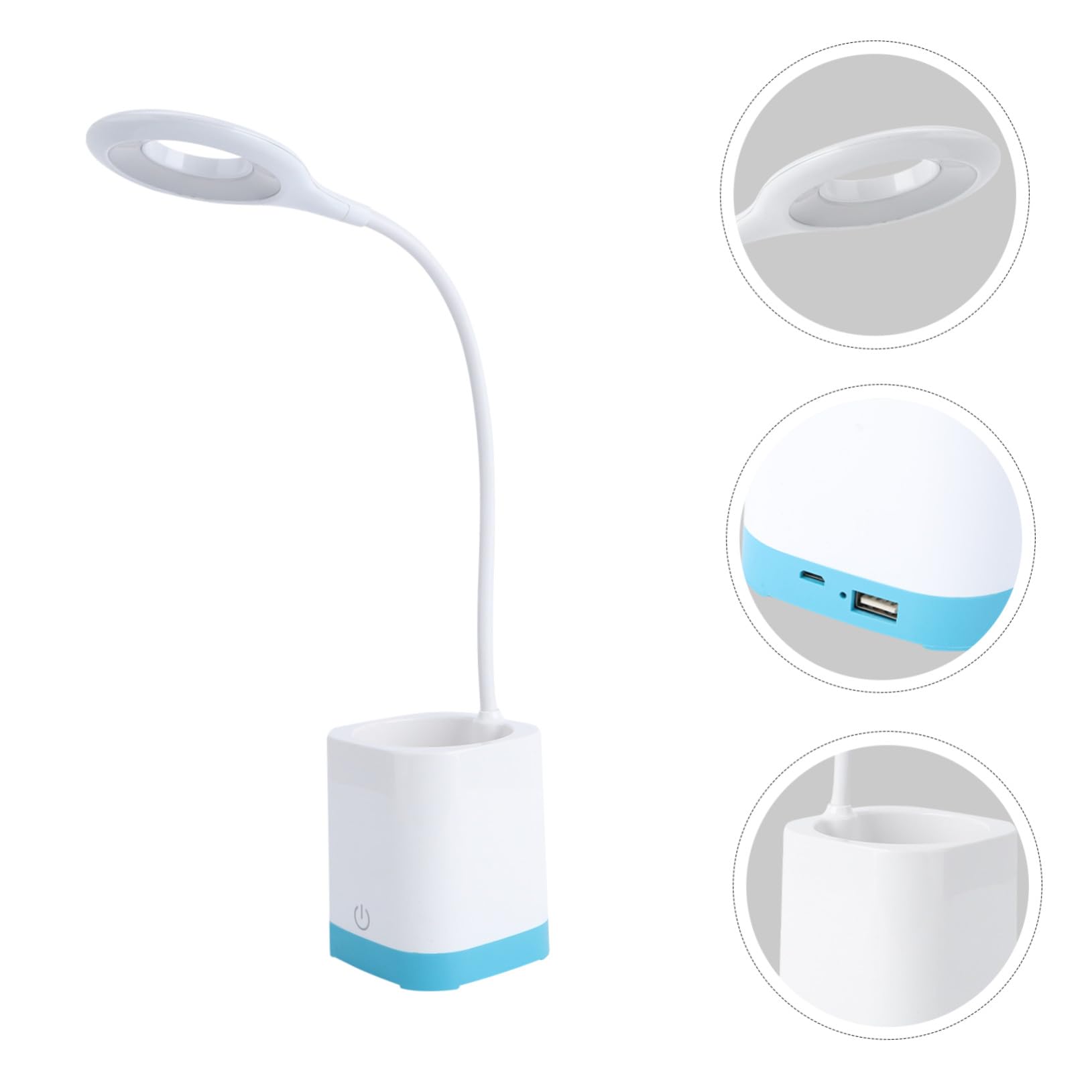 Touch Dimmbare LED Schreibtischlampe mit Aunschutz Lade- & Stifthalter flessibile Tischleuchte für Büro & Schlafzimmer - Design moderno Einstellbare Helligkeit